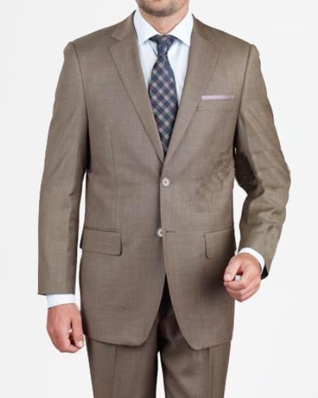 Mensusa Products Men's 2 Button Dark Taupe Suit