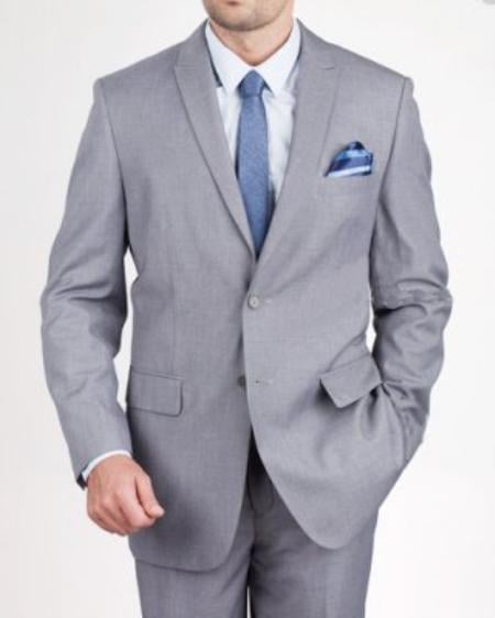 Mensusa Products Men's 2 Button Slim Grey Textured Suit