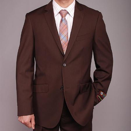 Mensusa Products Men's Brown 2button Slimfit Suit