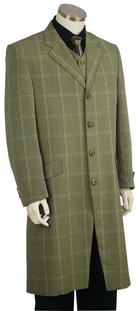 Mensusa Products Mens Fashion Zoot Suit Green
