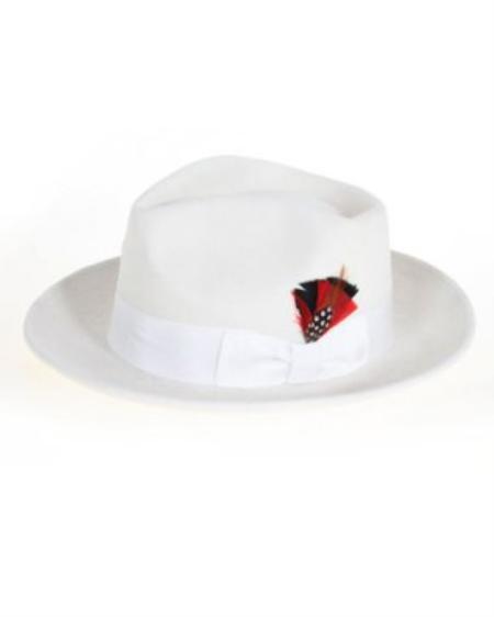 Men's Off White Fedora Hat