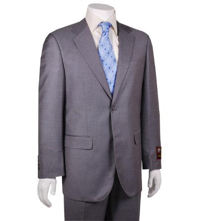 Mensusa Products Men's Solid Grey 2button Suit