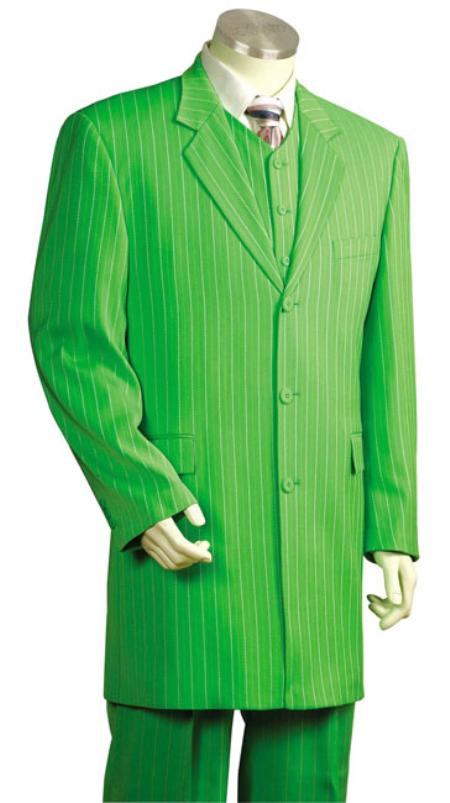 Mensusa Products Mens Urban Styled Suit with Full Length Jacket Lime