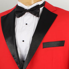 Men's Prom Tuxedo 2 Piece Fancy Lapel In Red 2 Button Design