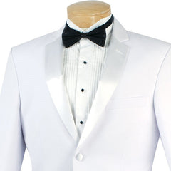 (50R) Regular Fit Satin Lapel 2 Piece Tuxedo in White