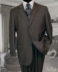 2pc 2 Btn Charcoal Gray Pinstripe Suit Super 150'S With Hand Pick Stitch Suit