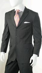 Men'S 2 Piece Classic Suit - Pinstripe Grey