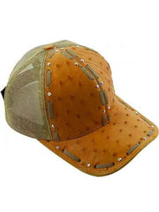 Genuine Baseball Cap Ostrich World Best Alligator ~ Gator Skin Beige Exotic Skin CACHUCHA DE COCODRILO