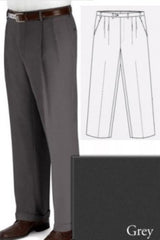 Grey Pic-Stitched Edges and Fly Big and Tall Dress Pants