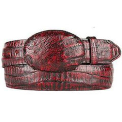 Men's Black Cherry Original Caiman Belly Skin Western Style Belt