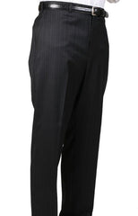 Mens Pleated Dress Pants Black Stripe Somerset Pleated Trouser Unhemmed Unfinished Bottom