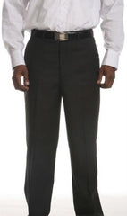 Men's Lightly Striped Flat-Front Dress Pants Black