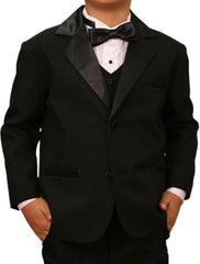 High Quality Solid Black Kids Sizes Tuxedo Formal Boys Suit Prefect for toddler Suit wedding attire outfits