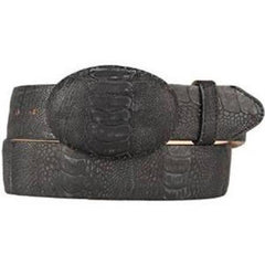 Cinto De Avestruz - Cinto Vaquero Mens Black Original Ostrich Leg Skin Western Style Belt