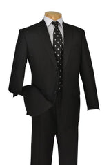 Black 2 Button Italian Cut Men'S Suits 2 Piece