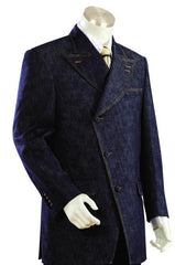 Men'S Long Zoot Suits In Blue Color