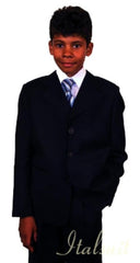 Boys Suits Super 150's Italian super fine Kids Sizes poly~rayon Black Suit Perfect for toddler Suit wedding attire outfits