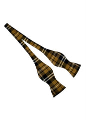 Men's Brown Polyester Plaid Pattern Self Bowtie-Men's Neck Ties - Mens Dress Tie - Trendy Mens Ties