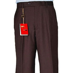 Men'S Brown Single-Pleat Dress Pants Unhemmed Unfinished Bottom - Cheap Priced Dress Slacks For Men On Sale