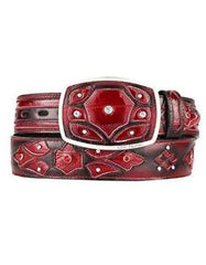 Original Burgundy ~ Wine ~ Maroon Color Eel Skin Fashion Western Belt