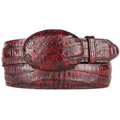 Original Caiman Belly Skin Black,Cherry Western Style Belt