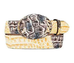 Original Caiman Hornback Skin Western Style Belt Natural