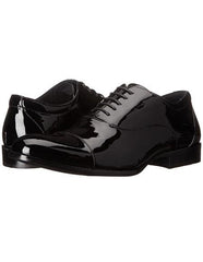 Men's Emerald Genuine VelvetTuxedo Men's Shoes Perfect for Men's Prom Shoe and Wedding Patent Leather Lace-up Closure Cap toe Black -