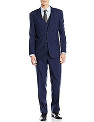 Groomsmen Suits Suit Slim Skinny European fit Vested 3 Pieces Suit  Side Vented Cobalt Blue