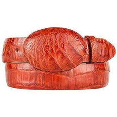 Men's Cognac Original Caiman Belly Skin Western Style Belt