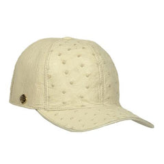 Baseball Cream ~ Ivory ~ Off White Genuine Ostrich Cap