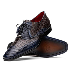 Marco Di Milano Luciano Men's Shoes Exotic Crocodile Classic Wingtip Dress Derby Oxfords