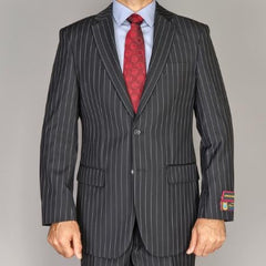 Black Pinstripe Bold Bold Chalk Stripe  Pinstripe Suit