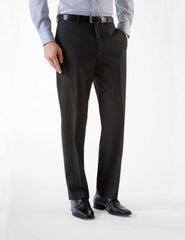 Fitted No Pleat Slacks Men's Black Slim Fit Dress  tapered Men's dress  Pants