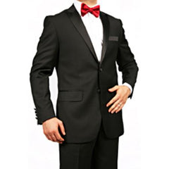 Men's 2 button and  Enclosure Slim fit Tuxedo Black Suit