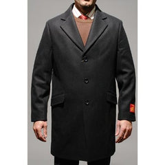 Mens Car Coat Three Quarters Length Men'S Dress Coat Black Wool Men'S Carcoat ~ Designer Men'S Wool Men'S Peacoat Sale Long Jacket