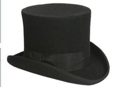 elegant Black or Gray 100% Wool  Men's Dress Top Hat ~ Tuxedo Hat