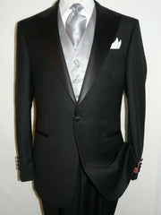 Black Best  Designer One Button Black Tuxedo Suit For Men 100% wool super 140's suit