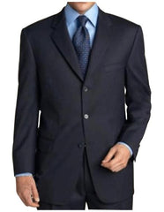 $795 #Zlk4 I Deal Dark Navy Blue Suit For Men Suit Features Classic Three Button 100% Sophisticated Wool