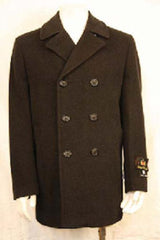 Men's Dress Coat Double Breasted Designer Men's Wool Men's Peacoat Sale  Black