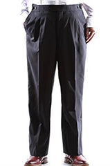 Men's Super 140s Black Stretch Wool Tuxedo Pants unhemmed unfinished bottom