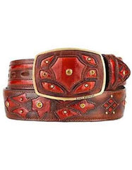 Original Eel Skin Cognac Fashion Western Belt