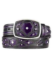 Original Purple Eel Skin Fashion Western Belt