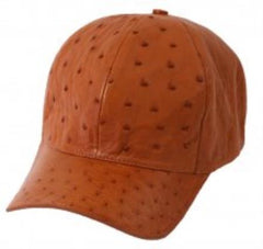 Genuine Ostrich World Best Alligator ~ Gator Skin Exotic Skin Baseball Cap Cognac