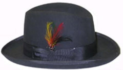 God Father Charcoal 100% Wool Homburg Dress Hat 4201