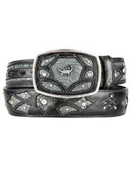 Fashion Western Belt Gray Original Caiman Belly Skin