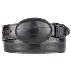 Men'S Gray Eel Skin Western Style Belt