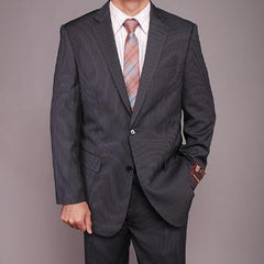 Men'S Charcoal Gray Pinstripe 2-Button 2 Piece Suits - Two Piece Business Suits Suit