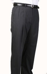 99% Worsted Wool Gray, Parker, Pleated Pants Lined Trousers Unhemmed Unfinished Bottom