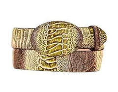 Cinto De Avestruz - Cinto Vaquero Green Rustic Original Ostrich Leg Skin Western Style Belt