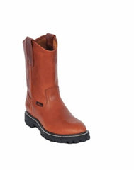 Los Altos Boots Grasso Nappa Work Boot ~ Botines Para Hombre With Full Lug Sole Honey